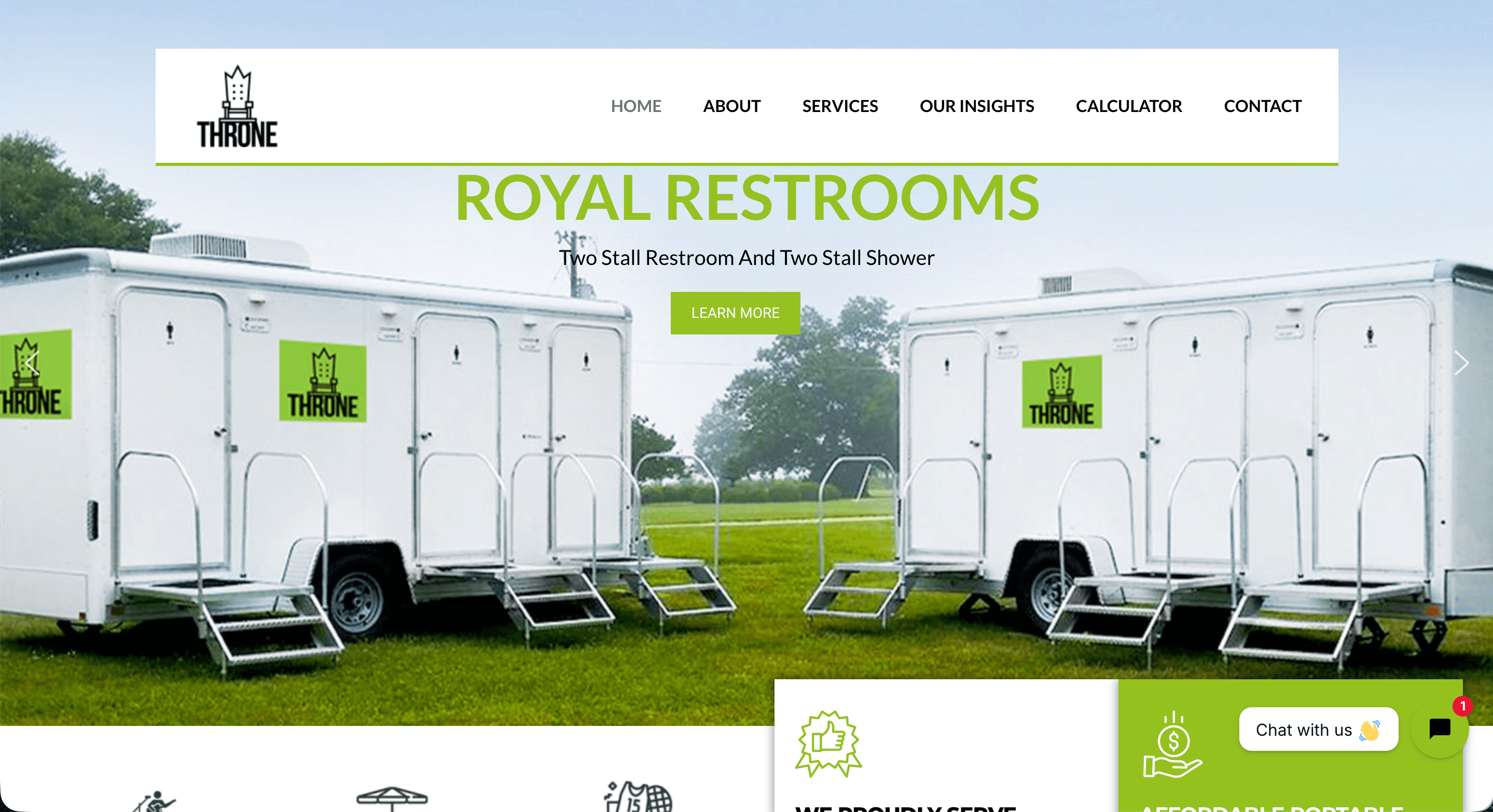Throne Porta Potties - Sanitation Rentals