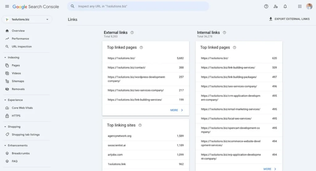 What Is the Google Search Console Links Report