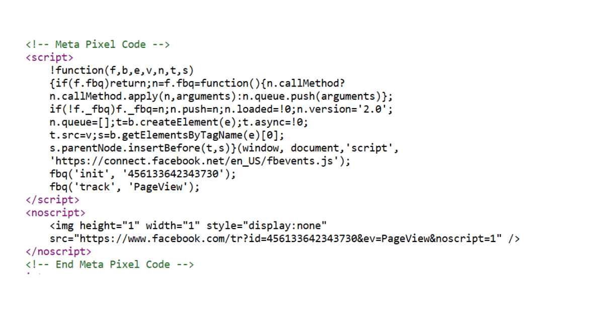 Meta Pixel code