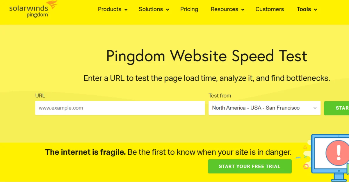 Pingdom Website Speed Test