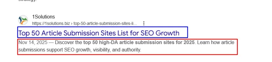 Title tags and meta descriptions